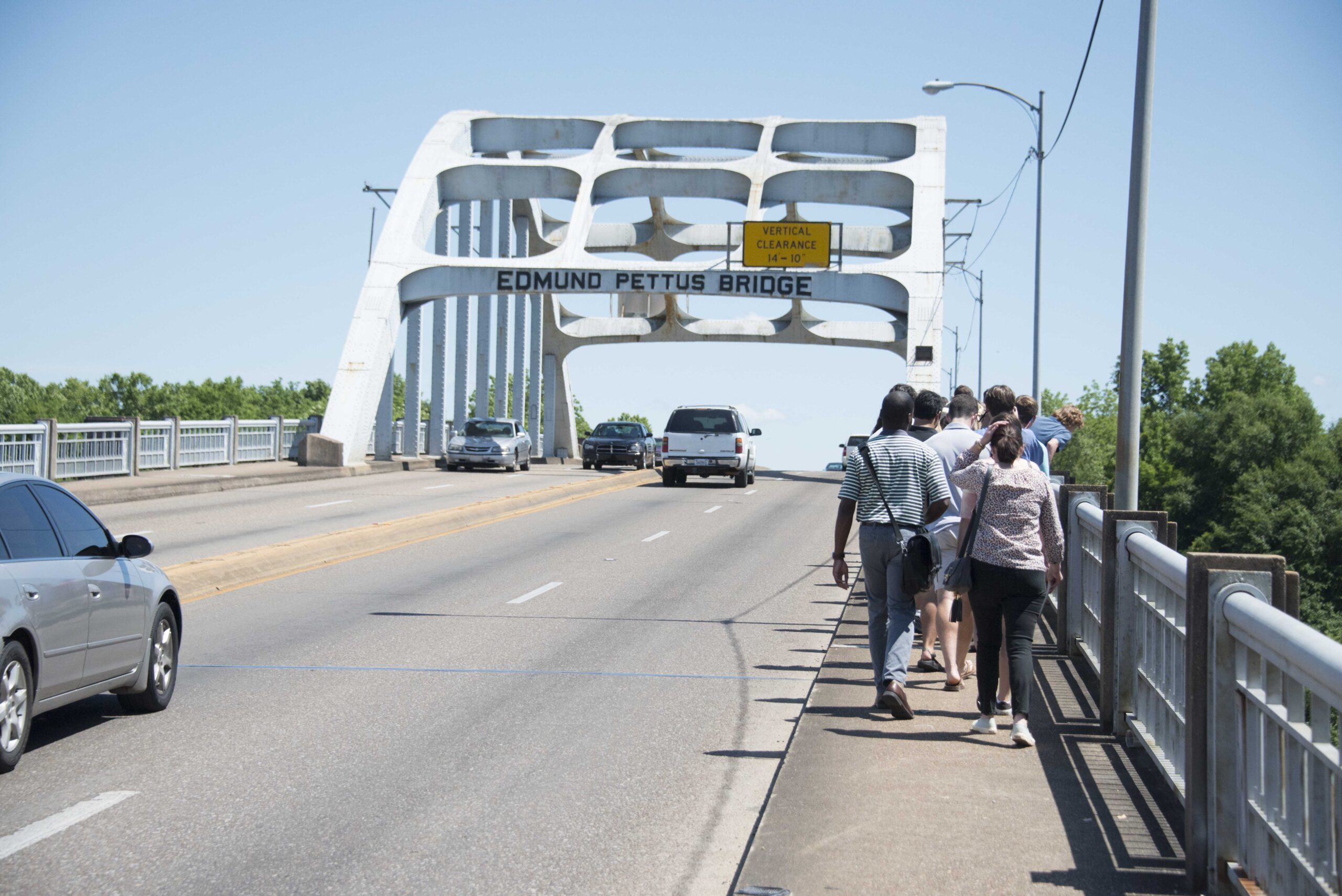 Witt Fellows walk on Edmund Pettus bridge.