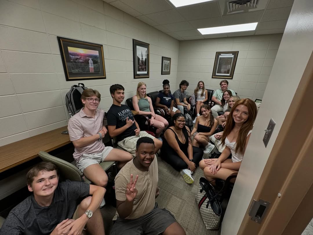 Students in student lounge